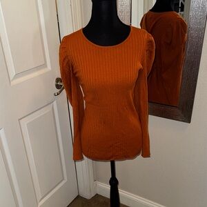 Nine West Rust Ribbed Sweater